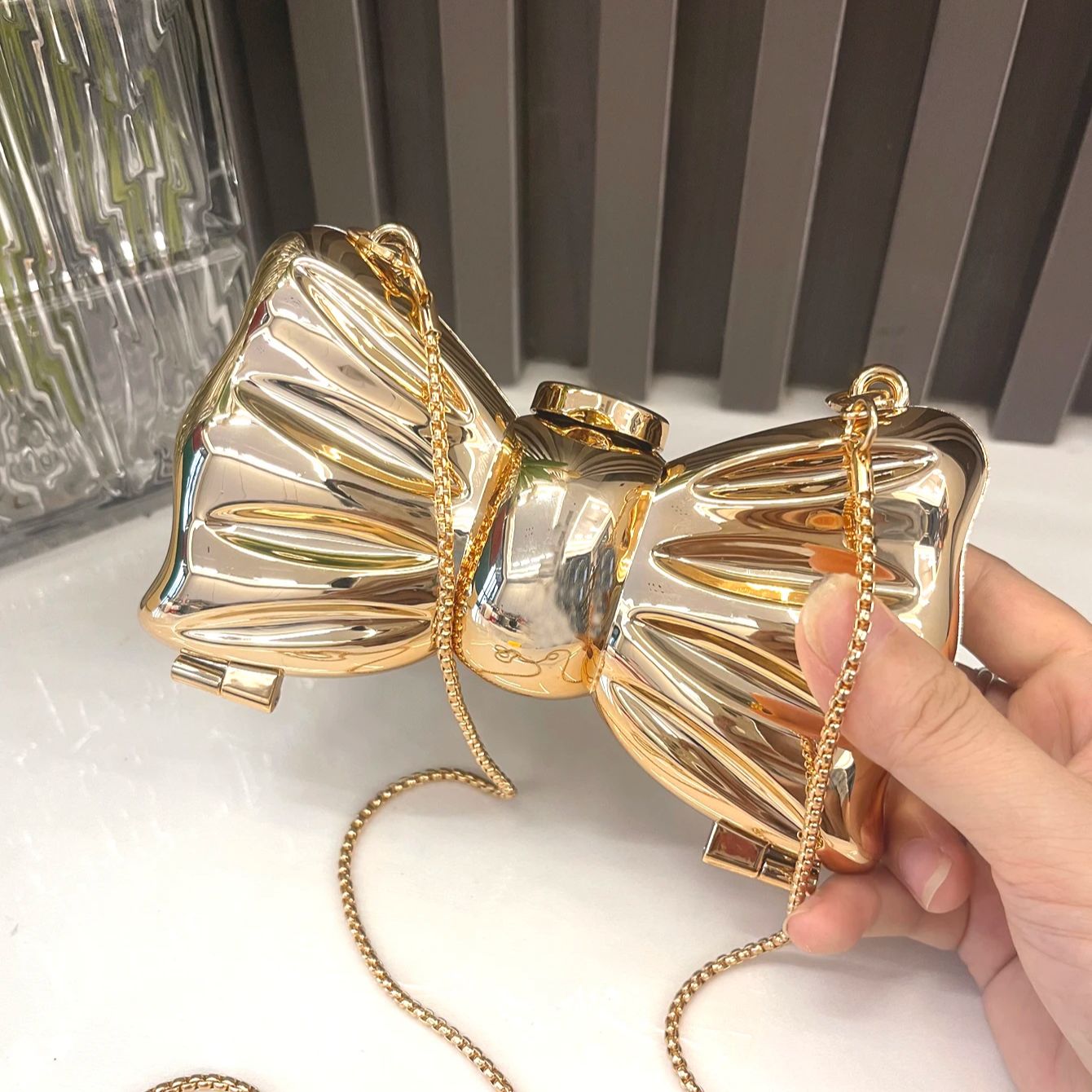 Luxury Bags Reseller - Golden Evening bag Purses and handbag