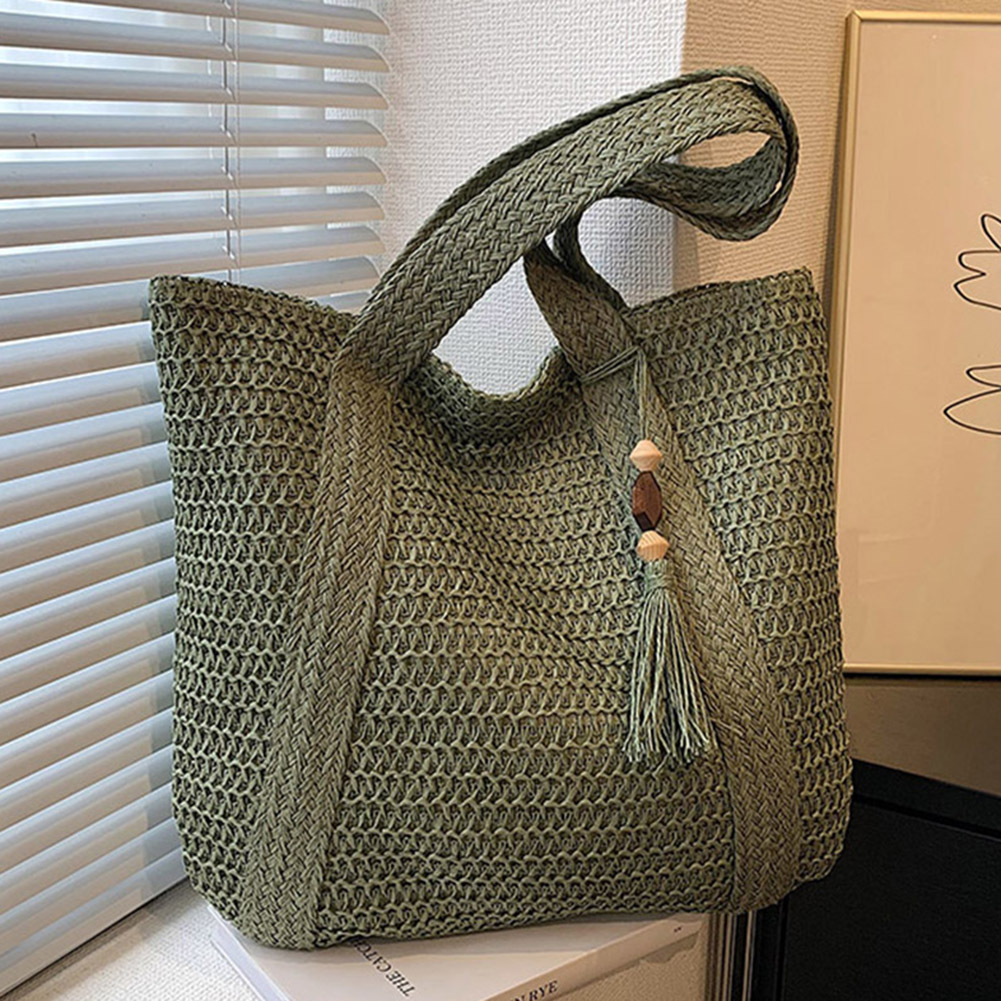 Luxury Beach Bags Ysl - Summer Straw Women Bag Hand-Woven Handbags
