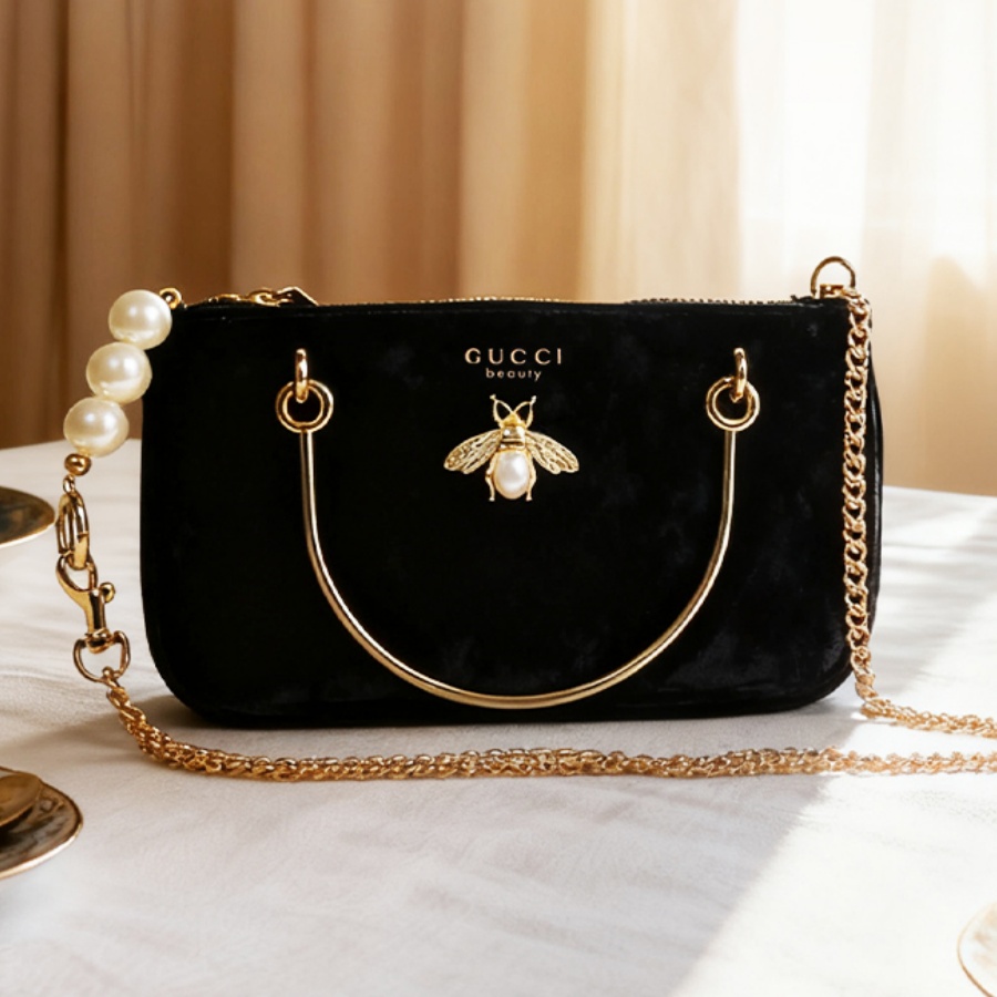 Luxury Beach Bags Ysl - Gucci’s Bag Women Black Velvet Insect