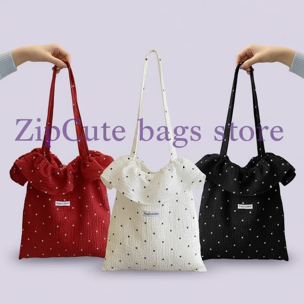 Luxury Beach Bags Ysl - All-match Wave Point Chiffon Shoulder Bag