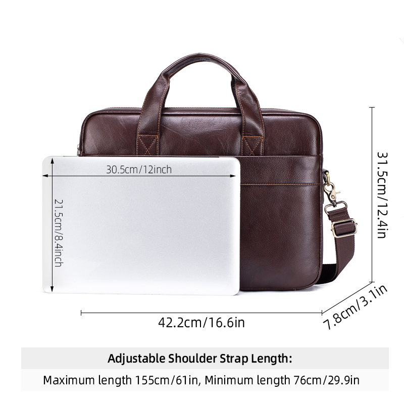 Genuine Leather Men's Briefcas - Luxury Bags For Laptop ulasan dan harga