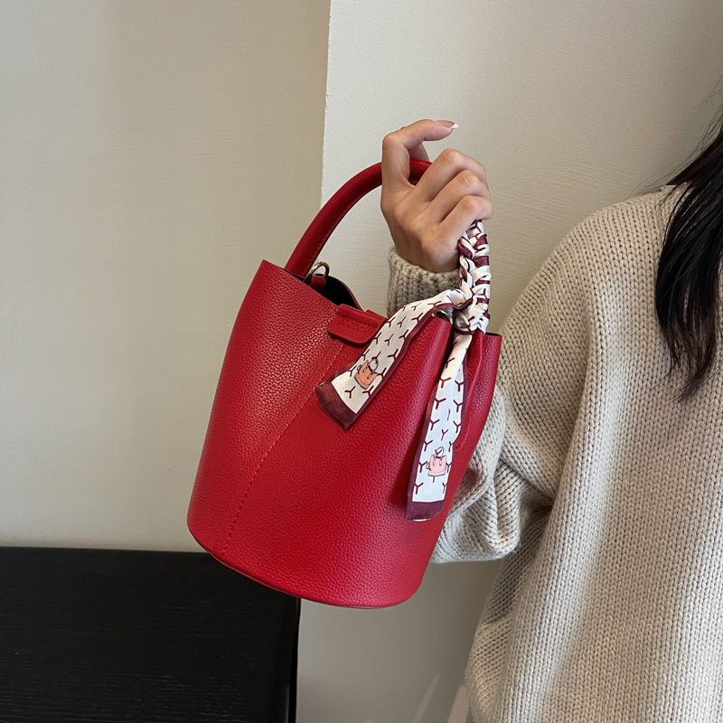 Red PU Bucket Shoulder and Cro - Luxury Bags For Women Sale ulasan dan harga