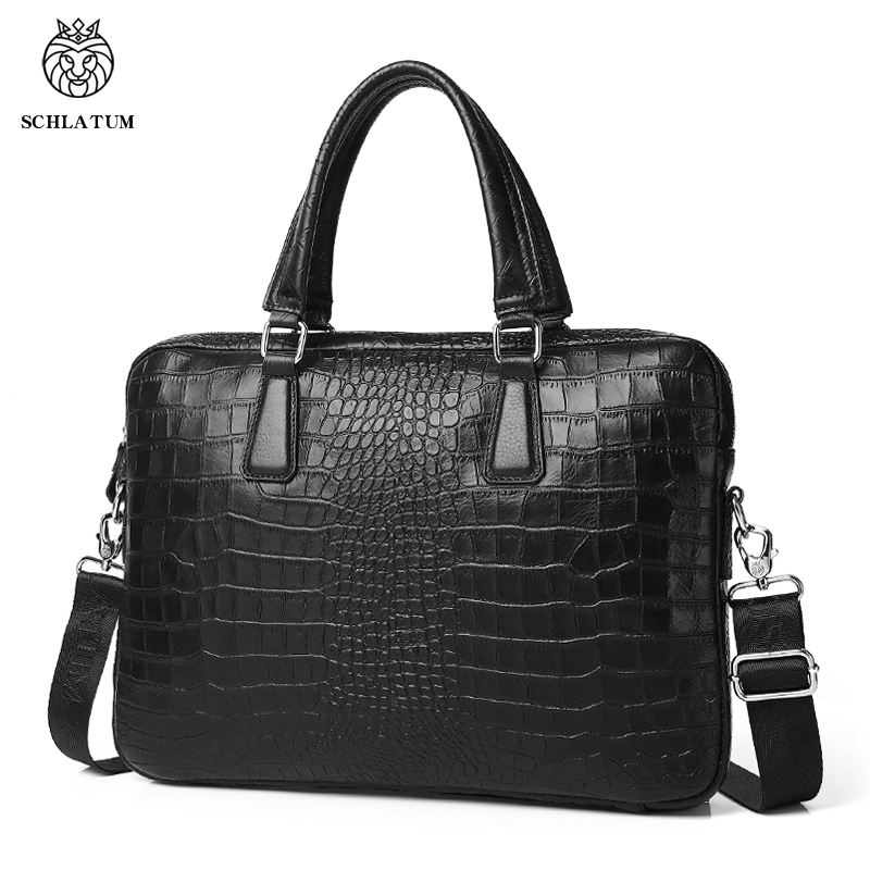 SCHLATUM Genuine Leather Croco - Luxury Bags That Fit Laptop ulasan dan harga