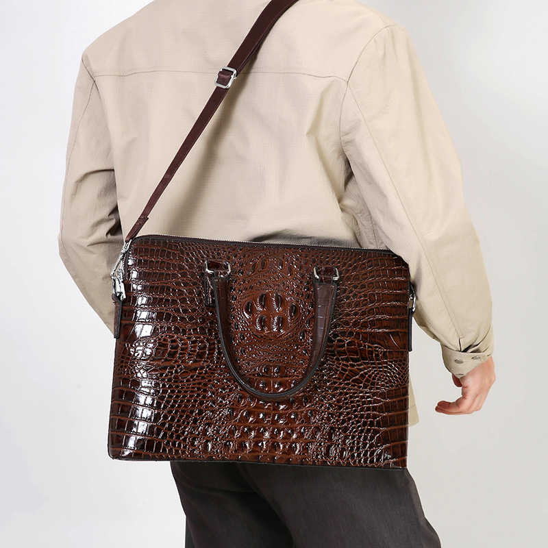 New Crocodile Grain Laptop Bag - Luxury Bags That Fit Laptop ulasan dan harga