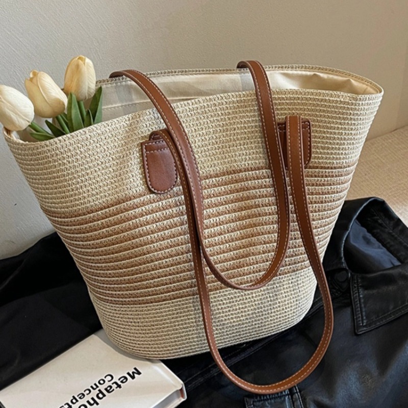 Straw bag bag women's summer i - Luxury Beach Bags Ysl ulasan dan harga
