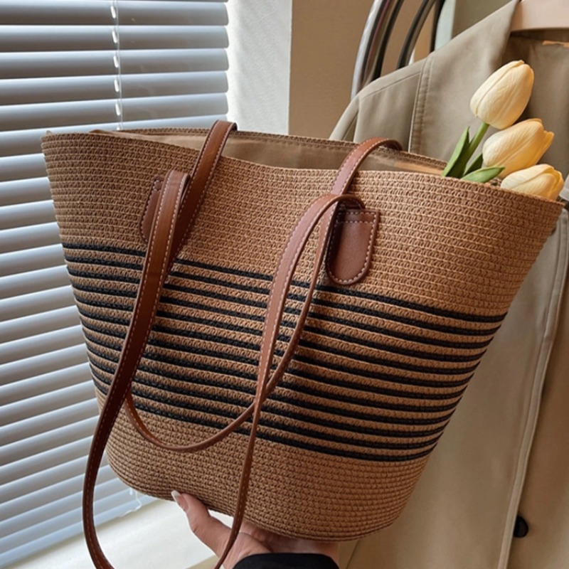 Straw bag bag women's summer i - Luxury Beach Bags Ysl ulasan dan harga
