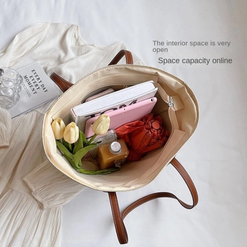Straw bag bag women's summer i - Luxury Beach Bags Ysl ulasan dan harga