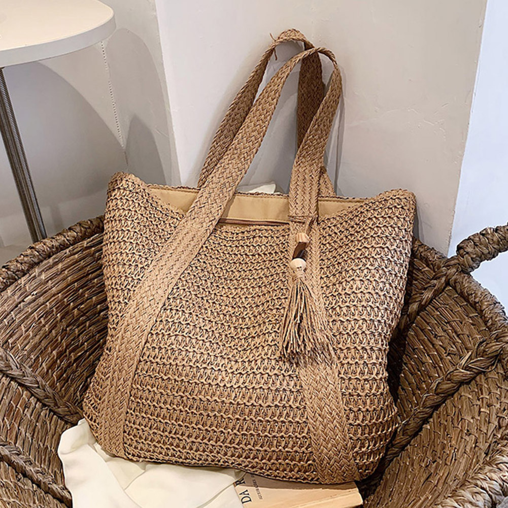 Summer Straw Women Bag Hand-Wo - Luxury Beach Bags Ysl ulasan dan harga