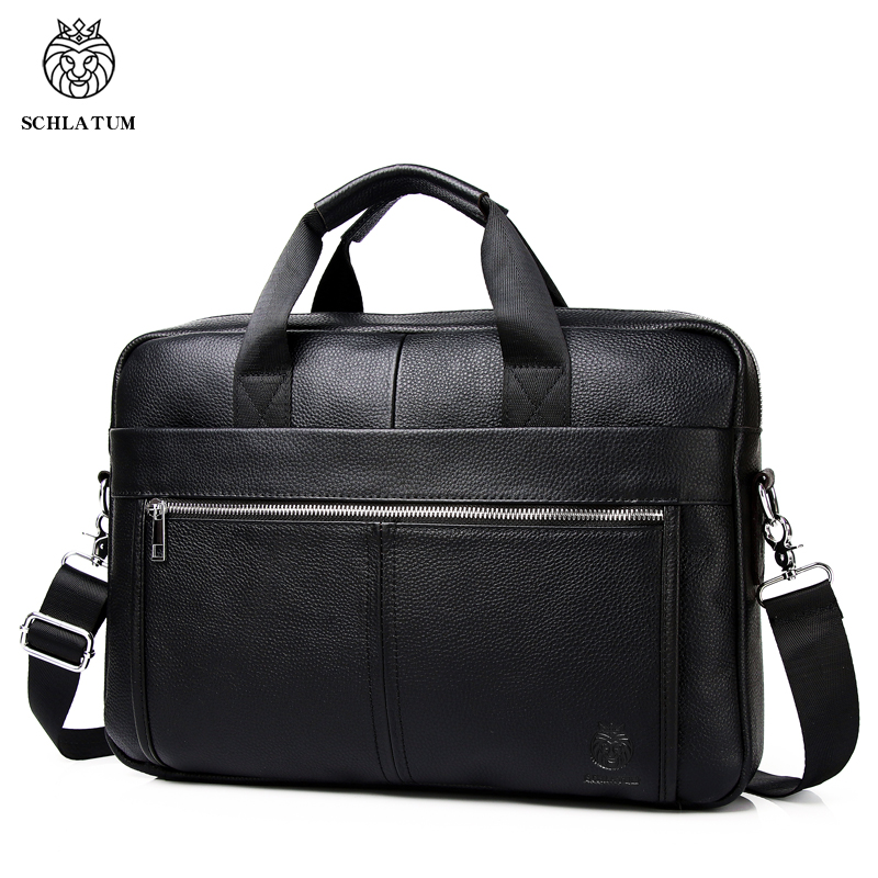 SCHLATUM Genuine Leather Brief - Luxury Bags That Fit Laptop ulasan dan harga
