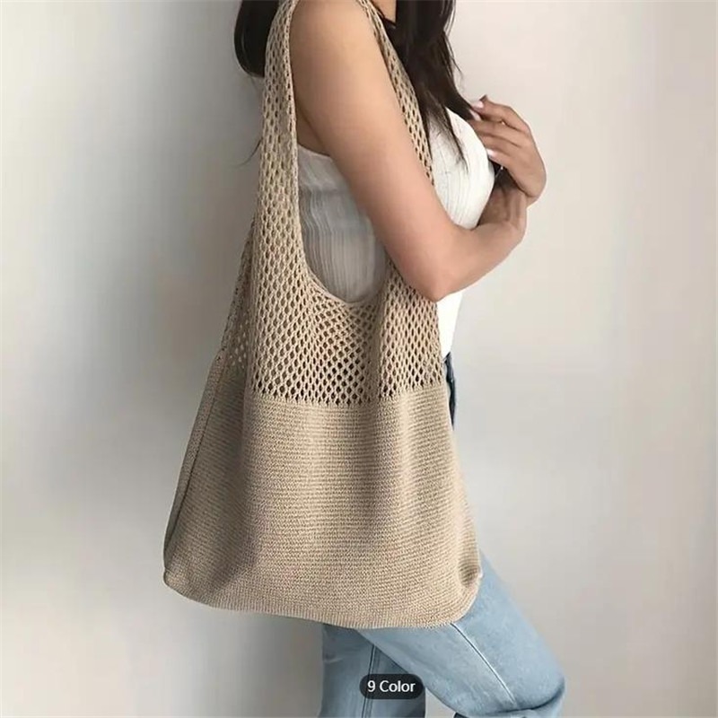 Aesthetic Hollow Out Crochet B - Luxury Beach Bags Ysl ulasan dan harga