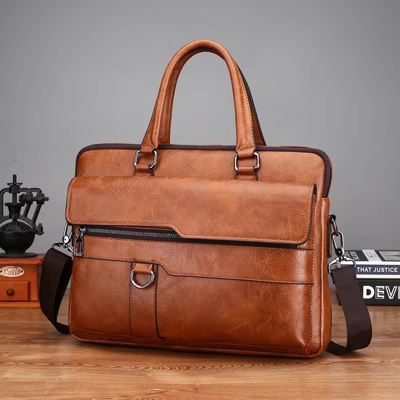Luxury Brand Men Handbag Leath - Luxury Bags That Fit Laptop ulasan dan harga